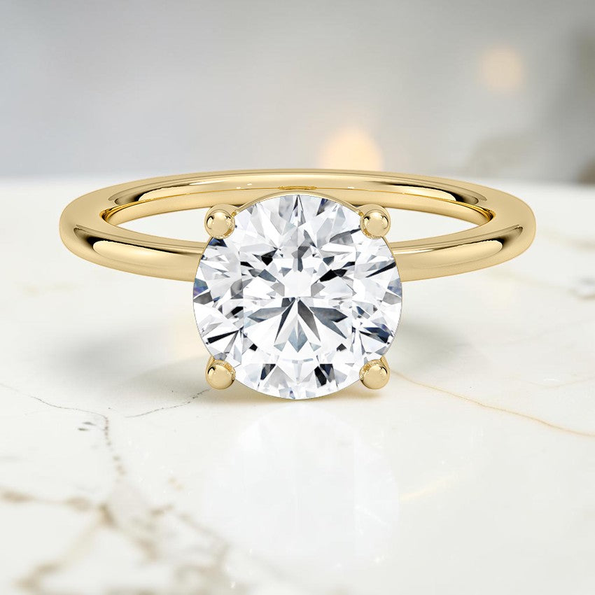 Perfect Fit 1.4mm Solitaire Ring in 14K Yellow Gold