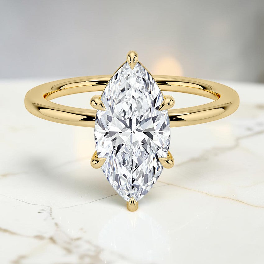 Beatrice Perfect Fit 1.4mm Solitaire Ring in 14K Yellow Gold