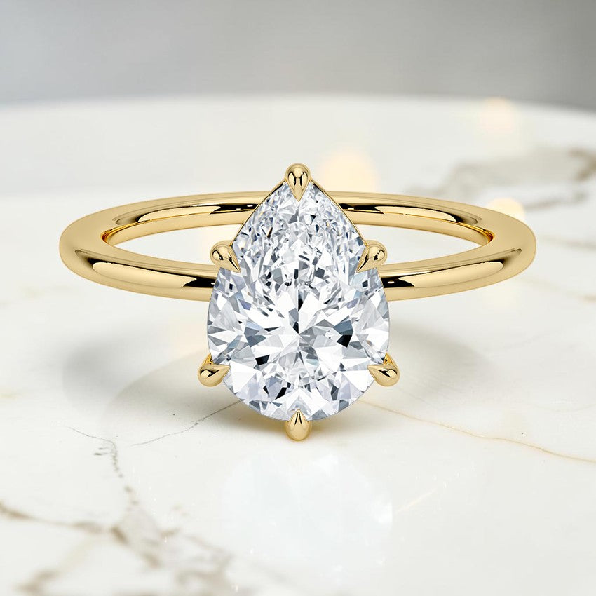 Beatrice Perfect Fit 1.4mm Solitaire Ring in 14K Yellow Gold