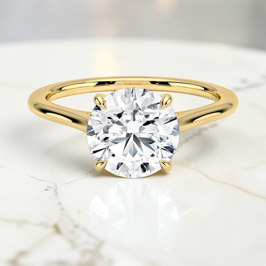 1.4mm Valerie Solitaire Ring in 14K Yellow Gold