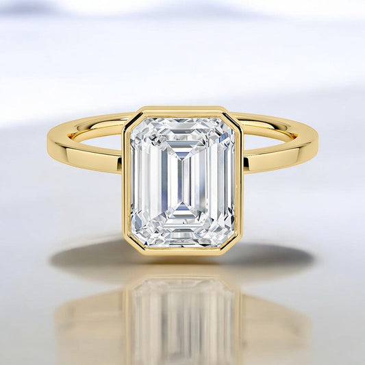 Bezel Lab Grown Diamond Engagement Ring - Where Vintage Charm Meets Modern Elegance