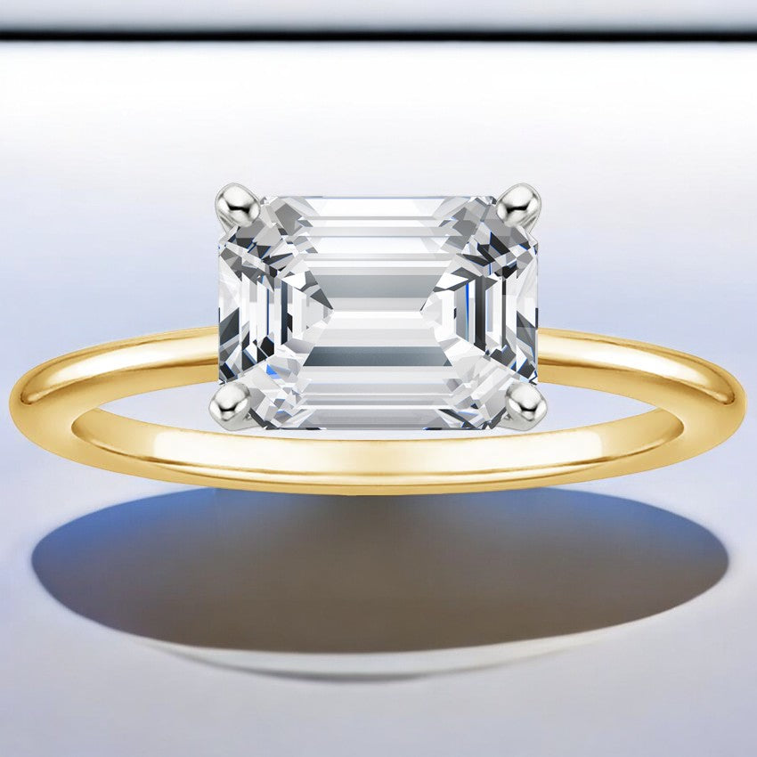 Horizontal Comfort Fit Solitaire Lab Grown Diamond Engagement Ring - Elegant Simplicity with Unmatched Brilliance