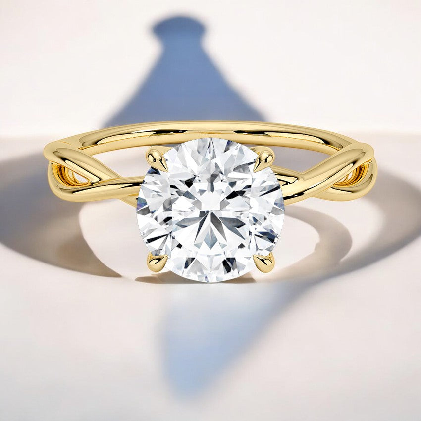 Twist Solitaire Lab Grown Diamond Engagement Ring - Gracefully Styled for a Lifetime of Memories
