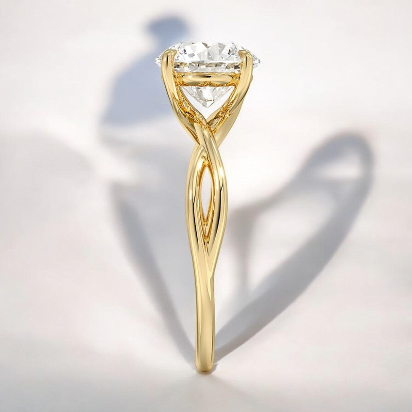Twist Solitaire Lab Grown Diamond Engagement Ring - Gracefully Styled for a Lifetime of Memories