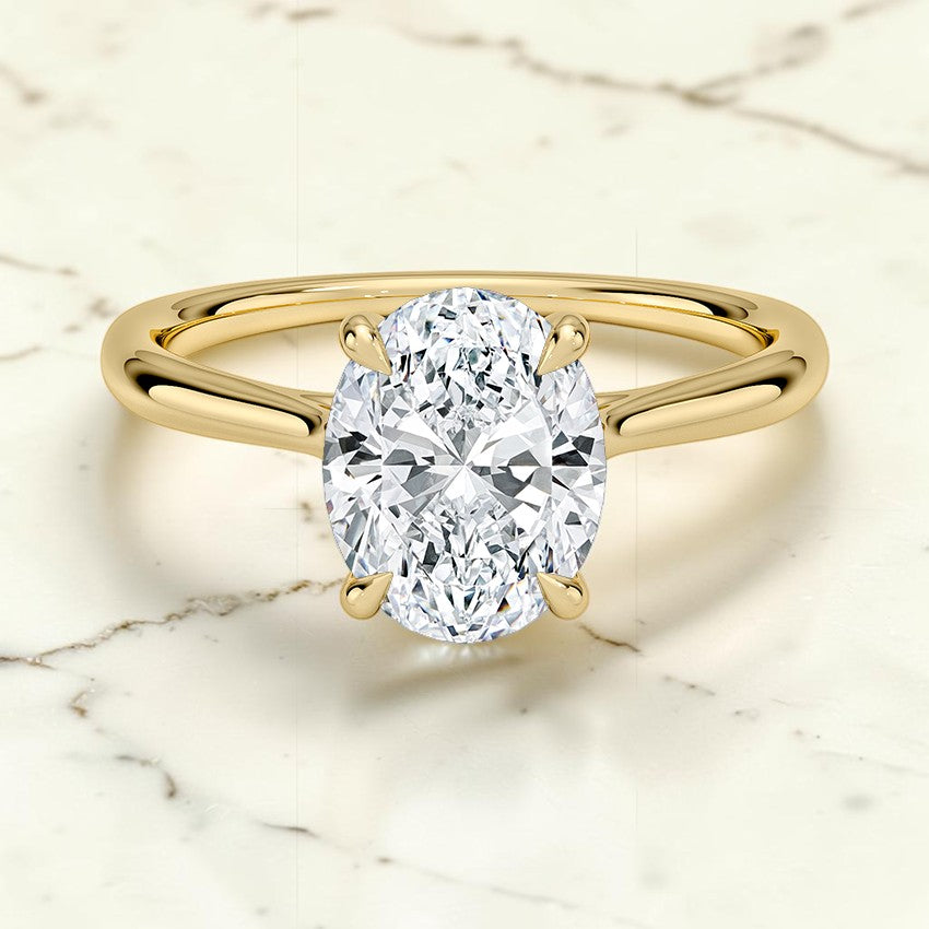 Calypso Cathedral Solitaire Ring in 14K Yellow Gold