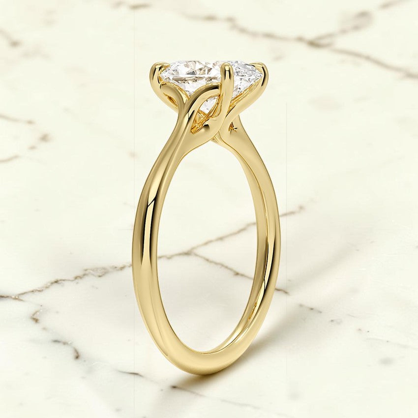 Calypso Cathedral Solitaire Ring in 14K Yellow Gold