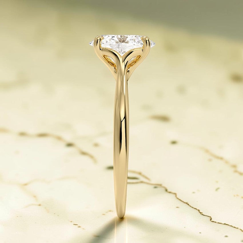 Calypso Cathedral Solitaire Ring in 14K Yellow Gold