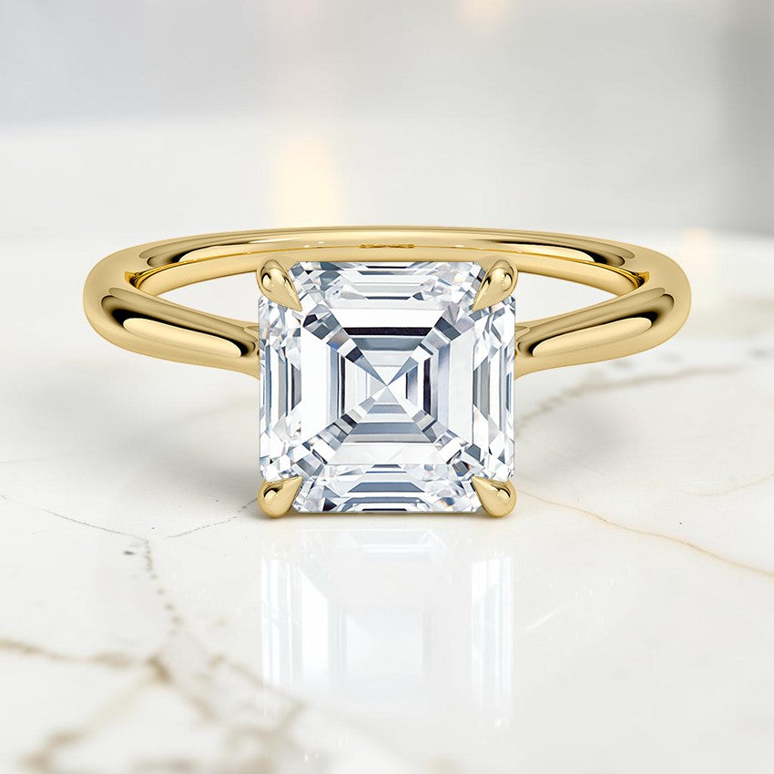 Calypso Cathedral Solitaire Ring in 14K Yellow Gold