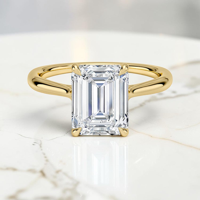 Calypso Cathedral Solitaire Ring in 14K Yellow Gold