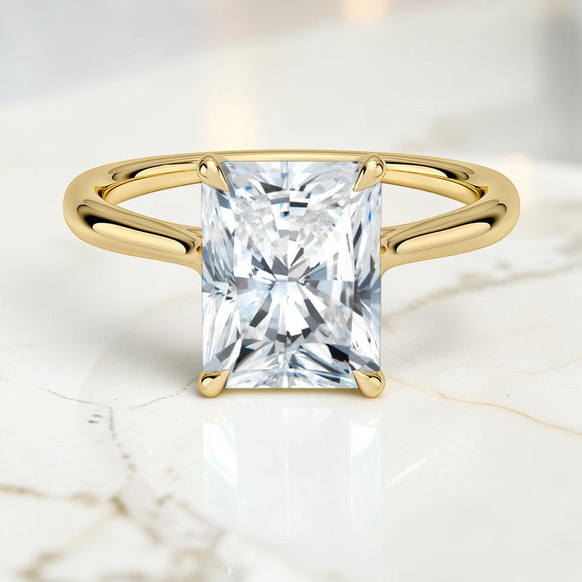 Calypso Cathedral Solitaire Ring in 14K Yellow Gold