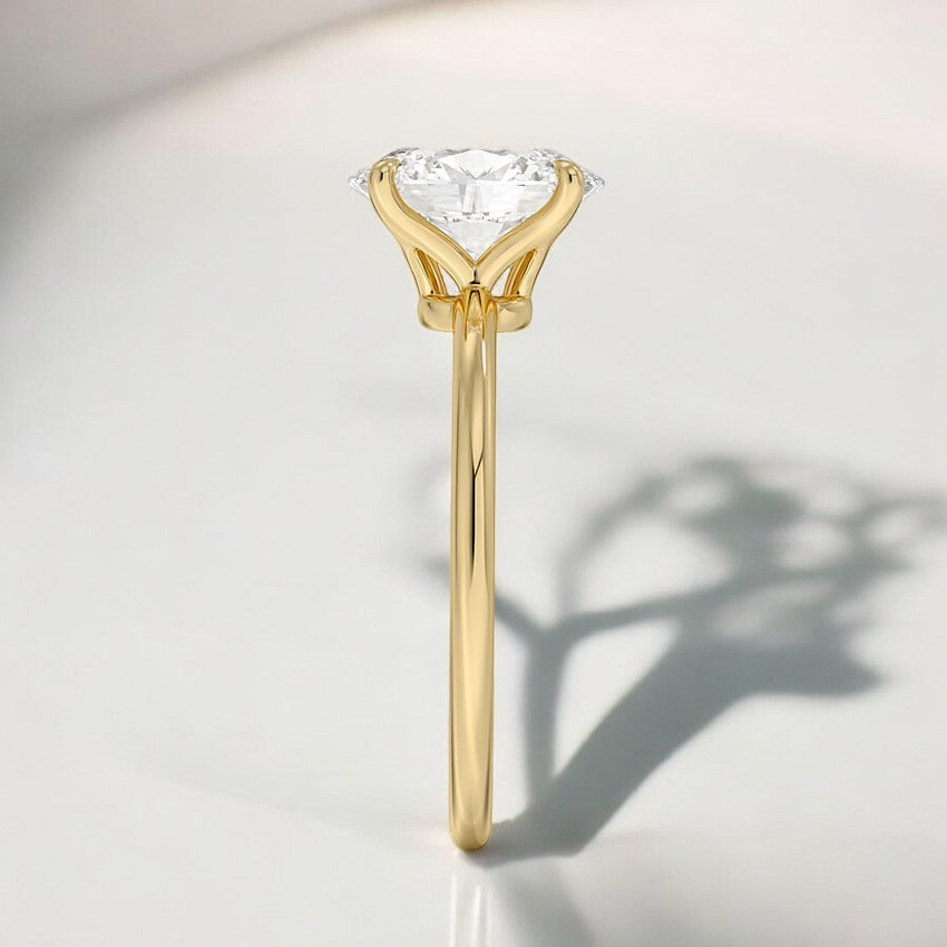 Petite Elodie 1.5mm Lab Grown Diamond Engagement Ring - A Bold Statement of Simplicity and Strength