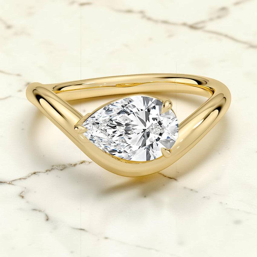 Contour Solitaire Ring in 14K Yellow Gold