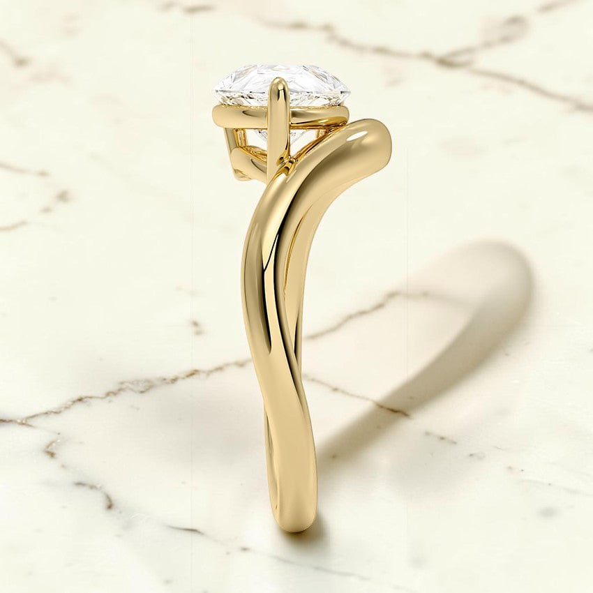 Contour Solitaire Ring in 14K Yellow Gold