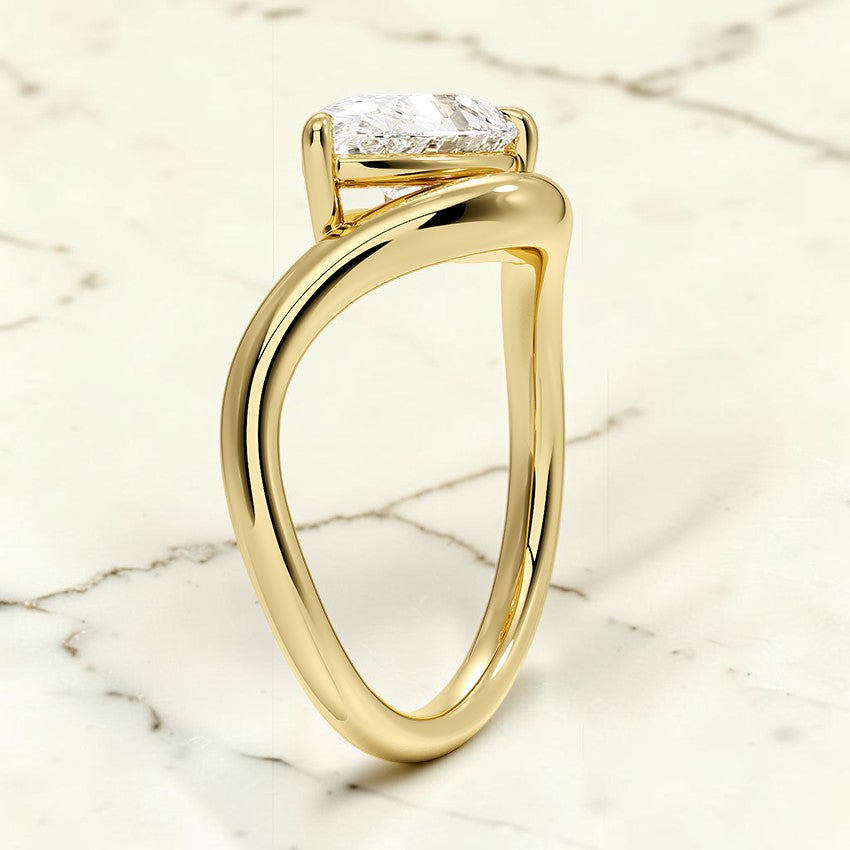 Contour Solitaire Ring in 14K Yellow Gold