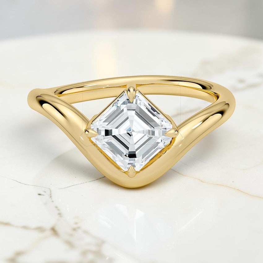 Contour Solitaire Ring in 14K Yellow Gold