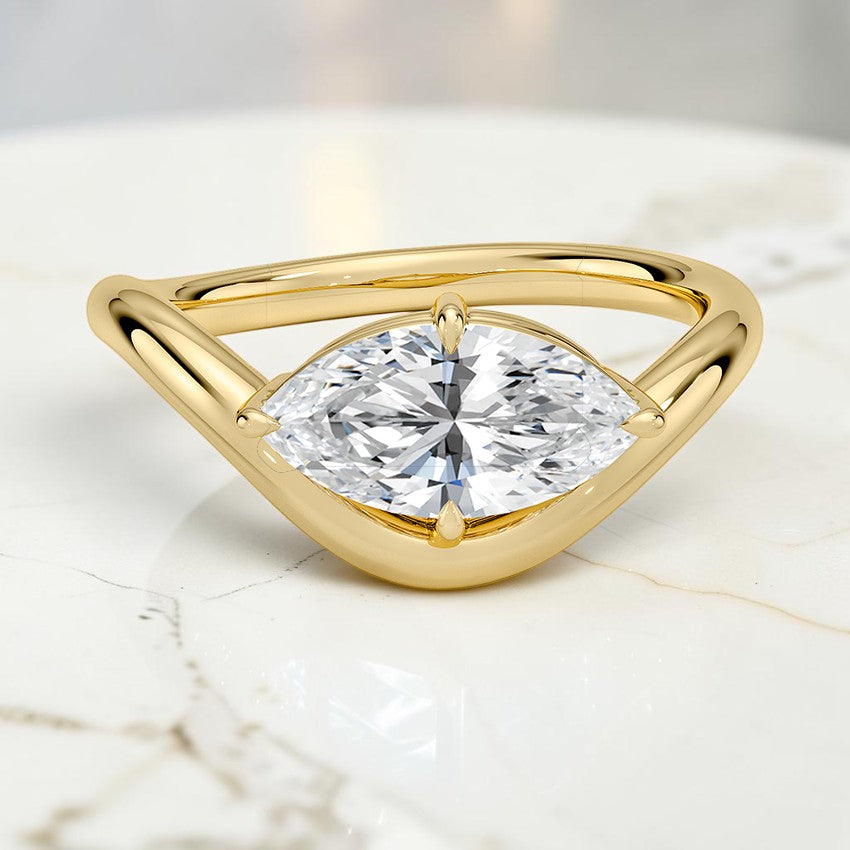 Contour Solitaire Ring in 14K Yellow Gold