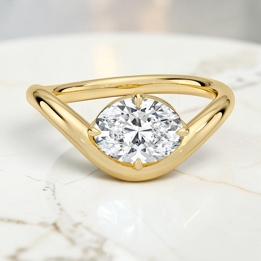 Contour Solitaire Ring in 14K Yellow Gold