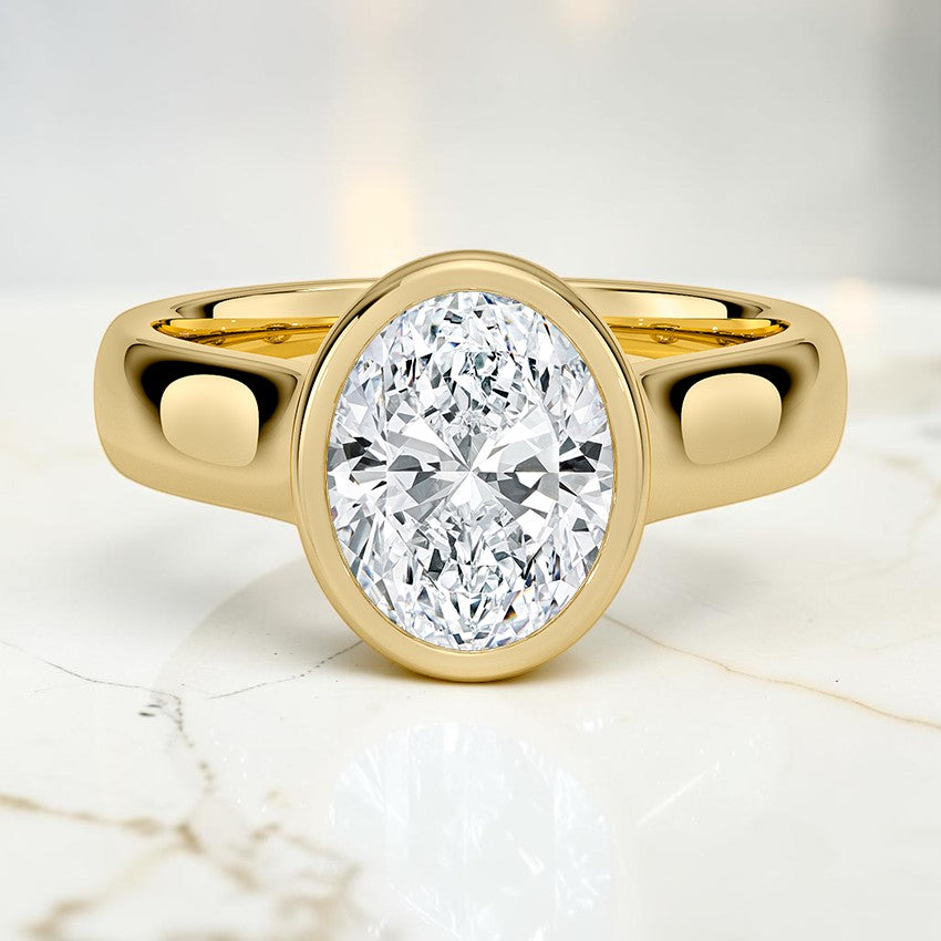 Stella 4mm Bezel Ring in 14K Yellow Gold