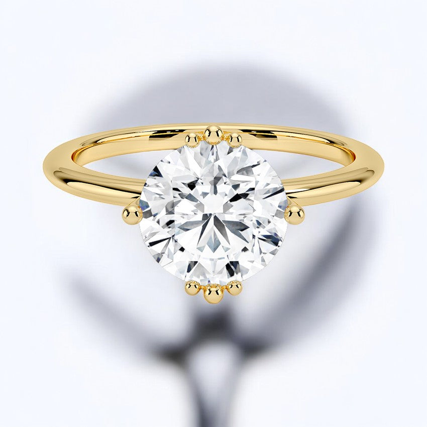 Eight-Prong Solitaire Lab Grown Diamond Engagement Ring - For the Bride Who Loves Bold and Simple