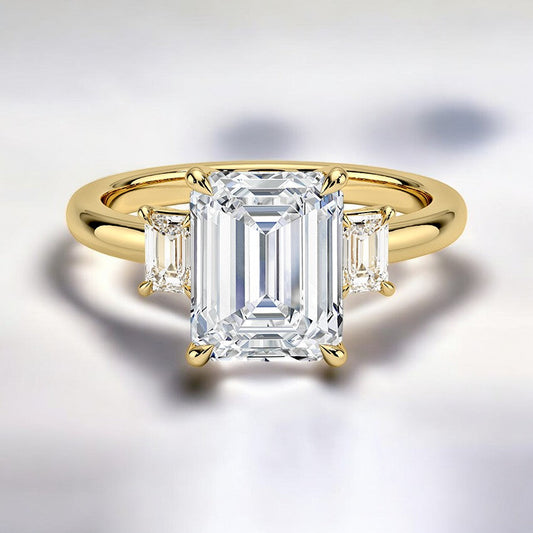 Petite Three Stone Lab Grown Diamond Engagement Ring