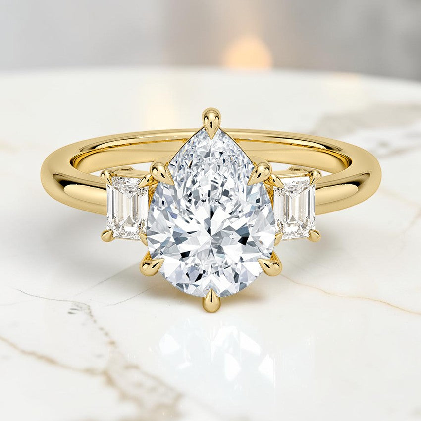 Petite Rowena Three Stone Diamond Ring (1/4 ct. tw.) in 14K Yellow Gold