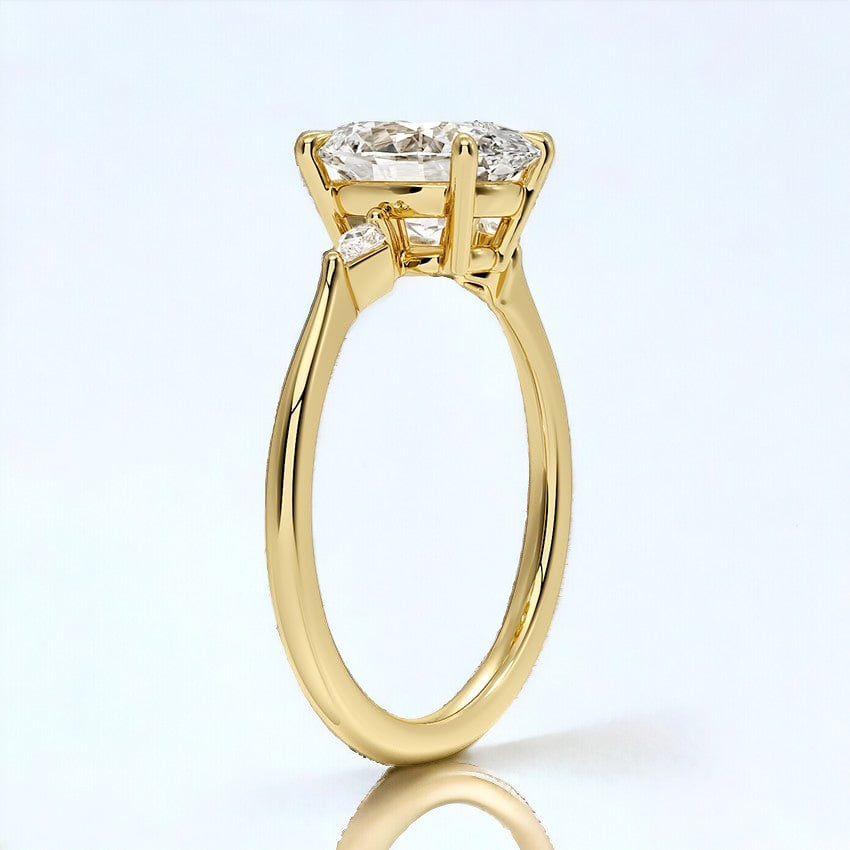Three Stone Lab Grown Diamond Engagement Ring