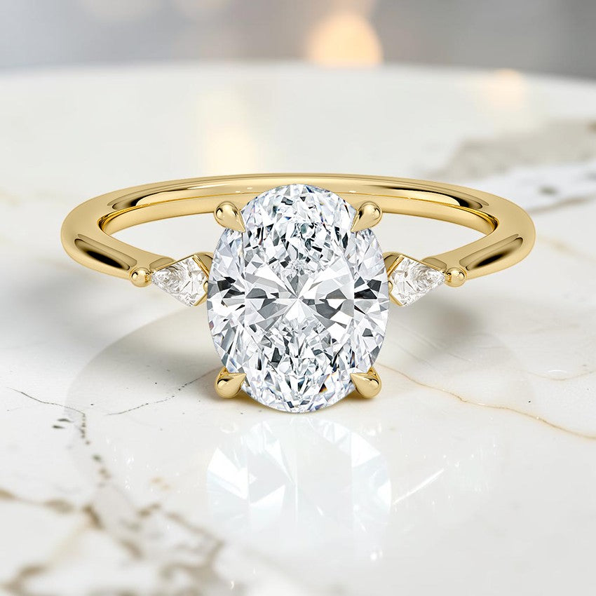 Petite Nova Three Stone Diamond Ring in 14K Yellow Gold
