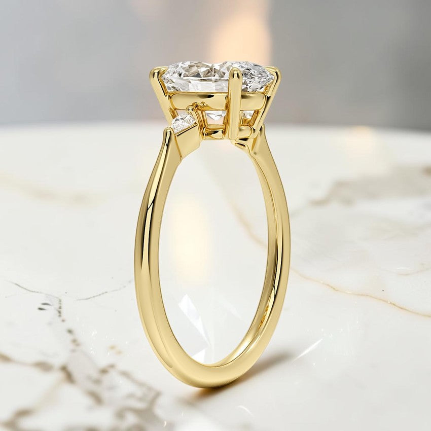 Petite Nova Three Stone Diamond Ring in 14K Yellow Gold