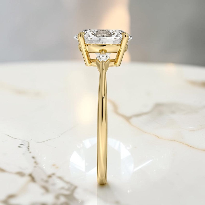 Petite Nova Three Stone Diamond Ring in 14K Yellow Gold