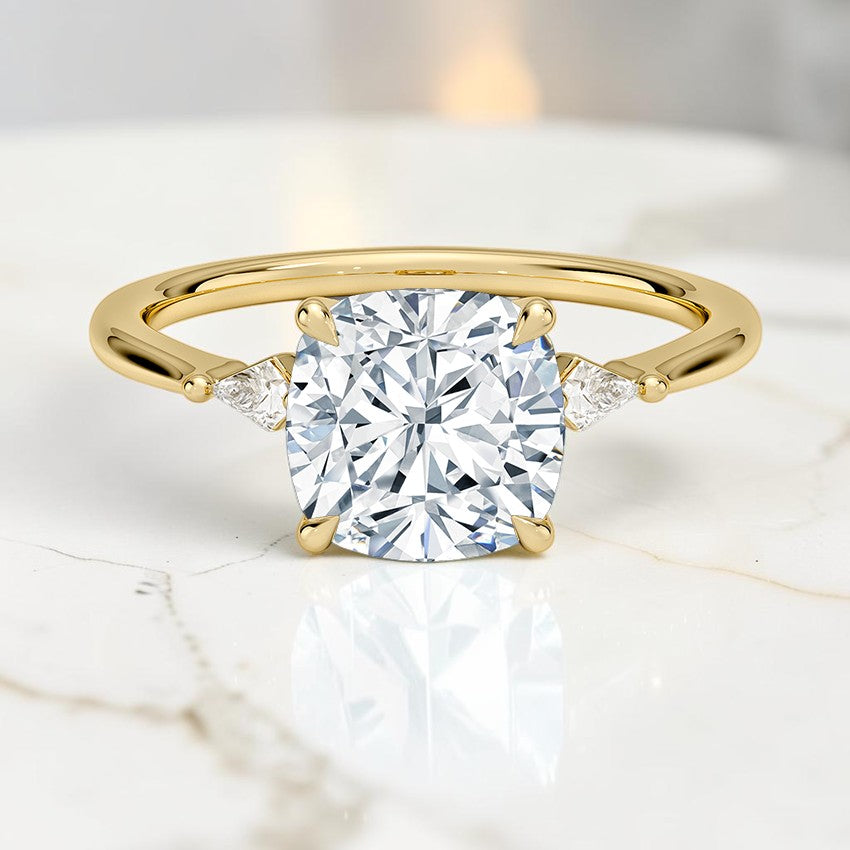 Petite Nova Three Stone Diamond Ring in 14K Yellow Gold