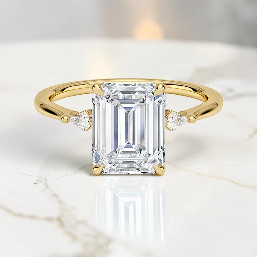 Petite Nova Three Stone Diamond Ring in 14K Yellow Gold