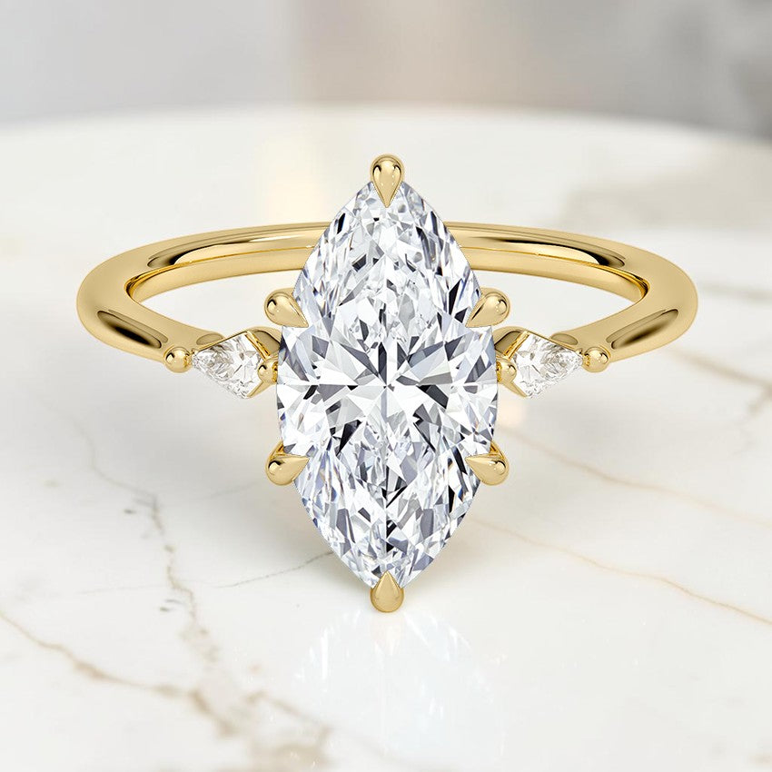 Petite Nova Three Stone Diamond Ring in 14K Yellow Gold