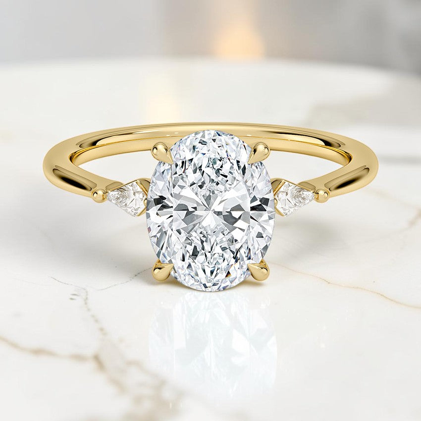 Petite Nova Three Stone Diamond Ring in 14K Yellow Gold