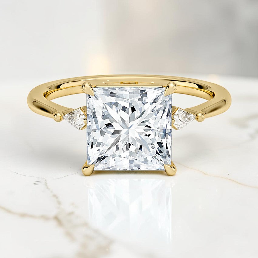 Petite Nova Three Stone Diamond Ring in 14K Yellow Gold