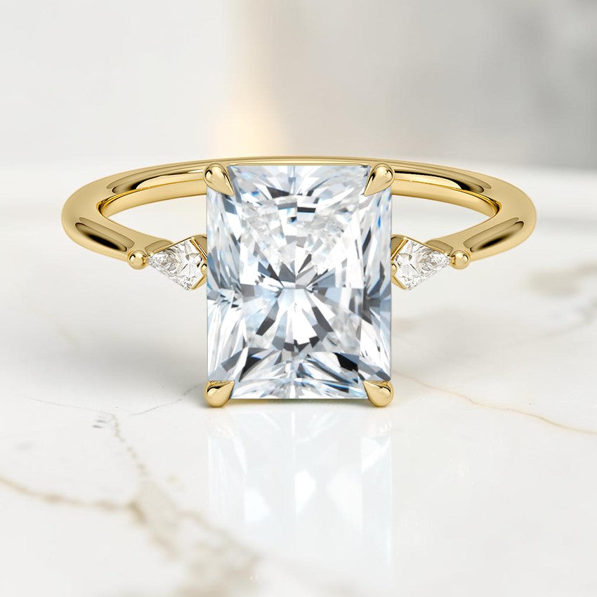 Petite Nova Three Stone Diamond Ring in 14K Yellow Gold