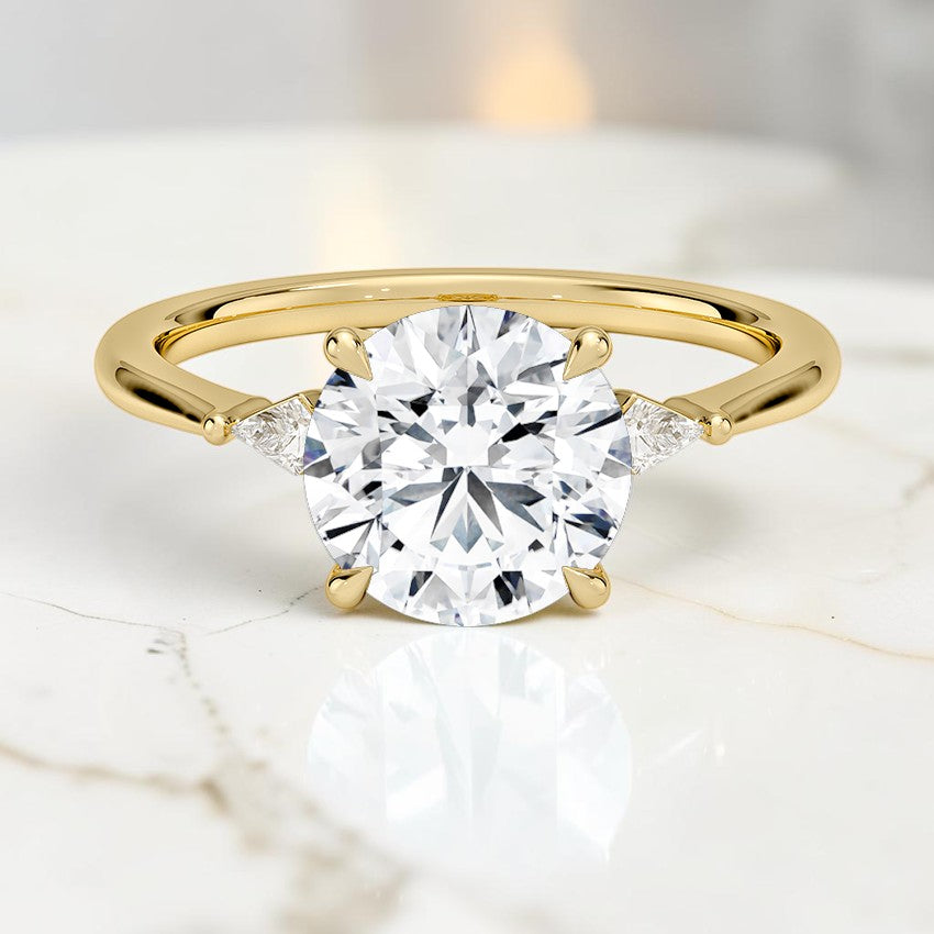 Petite Nova Three Stone Diamond Ring in 14K Yellow Gold