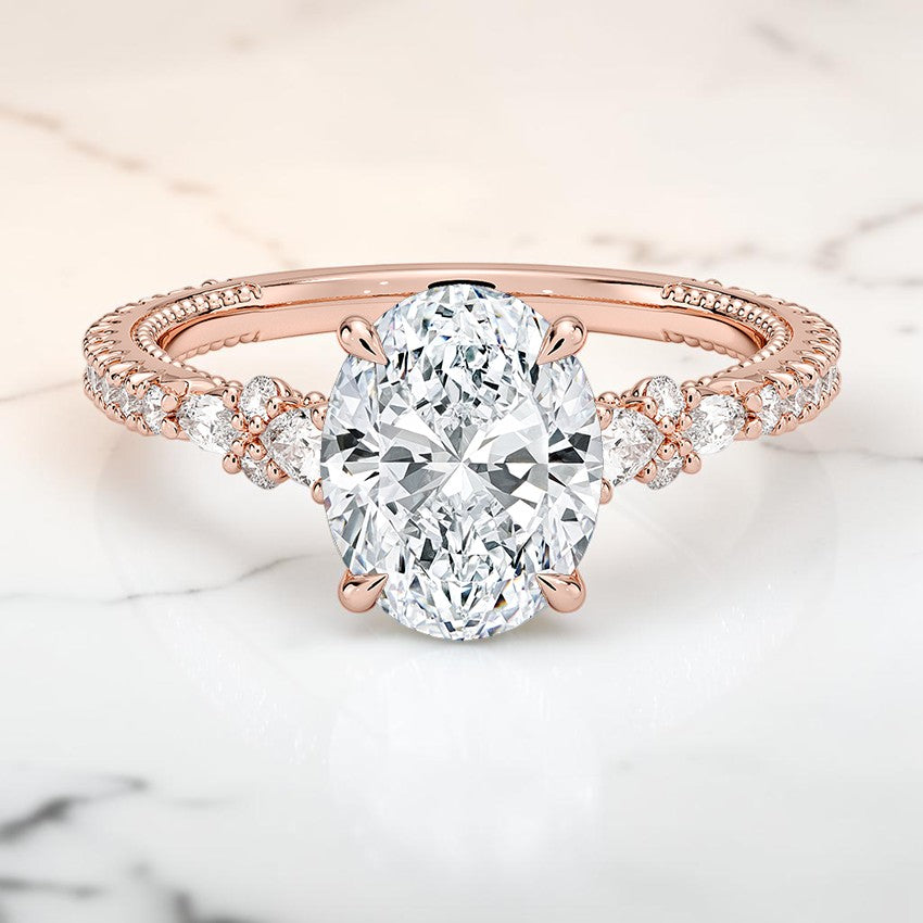 Dahlia Diamond Ring in 14K Rose Gold