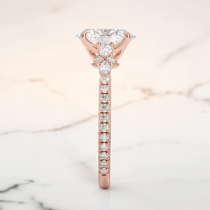 Dahlia Diamond Ring in 14K Rose Gold