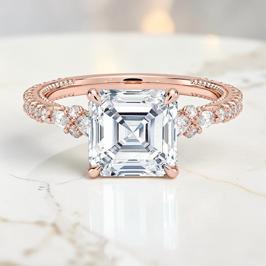 Dahlia Diamond Ring in 14K Rose Gold