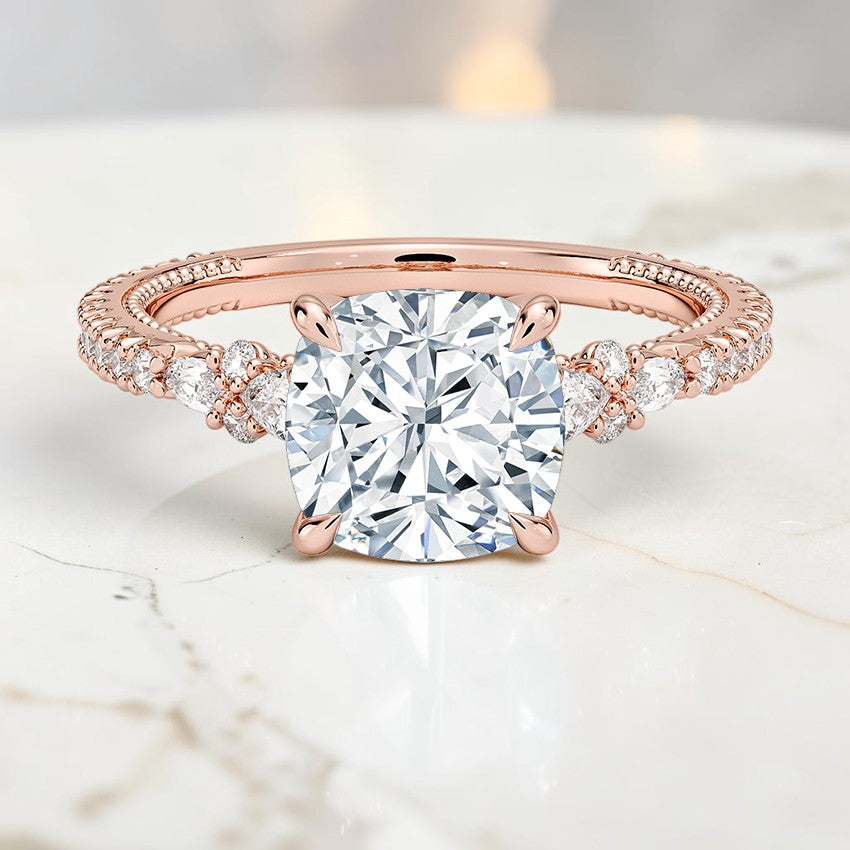 Dahlia Diamond Ring in 14K Rose Gold
