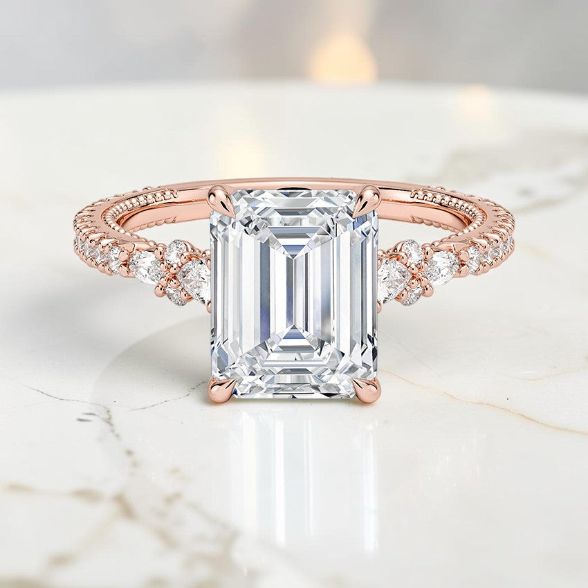 Dahlia Diamond Ring in 14K Rose Gold