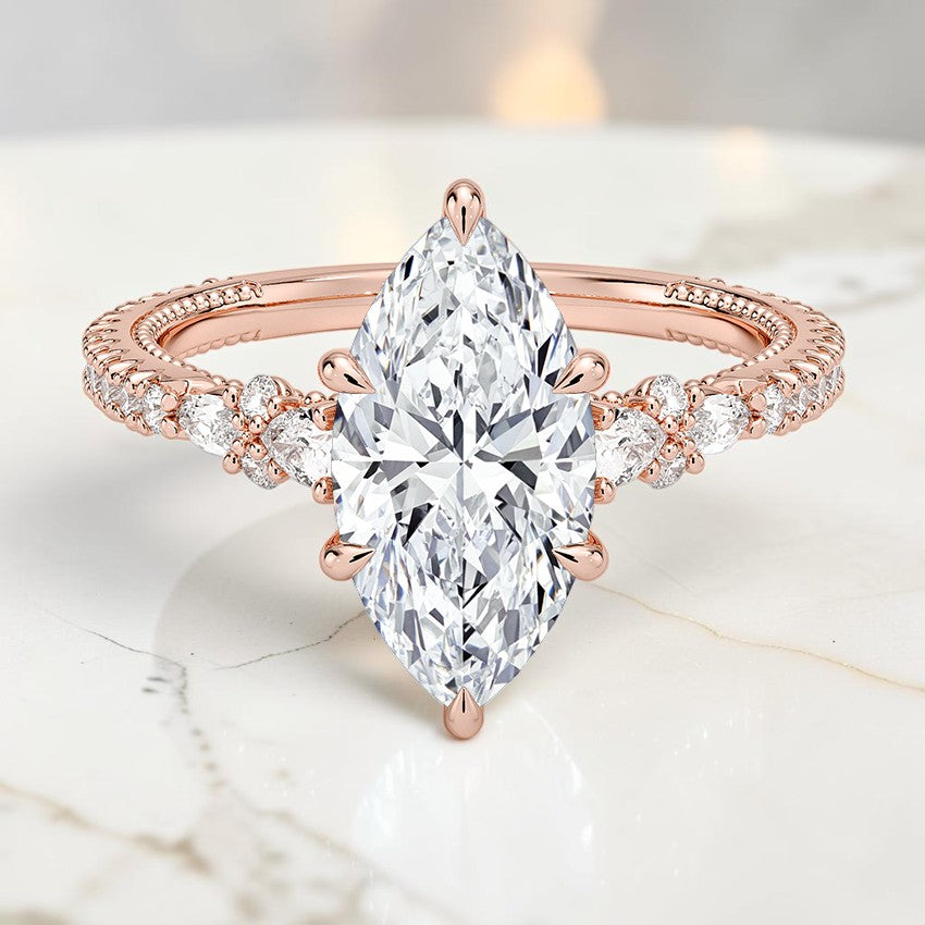 Dahlia Diamond Ring in 14K Rose Gold