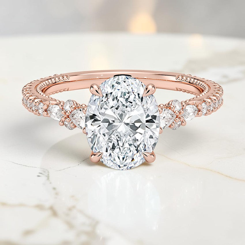 Dahlia Diamond Ring in 14K Rose Gold