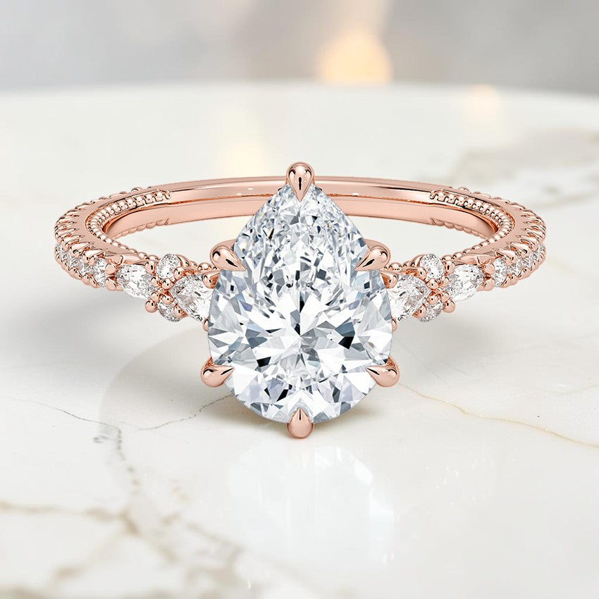 Dahlia Diamond Ring in 14K Rose Gold