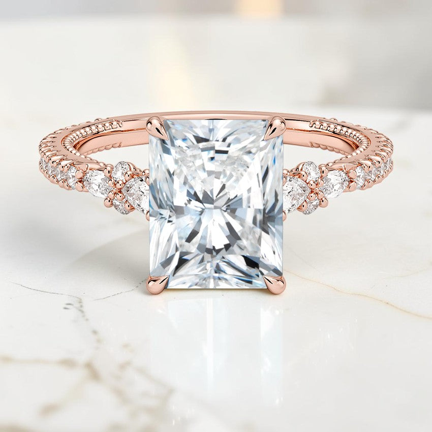 Dahlia Diamond Ring in 14K Rose Gold
