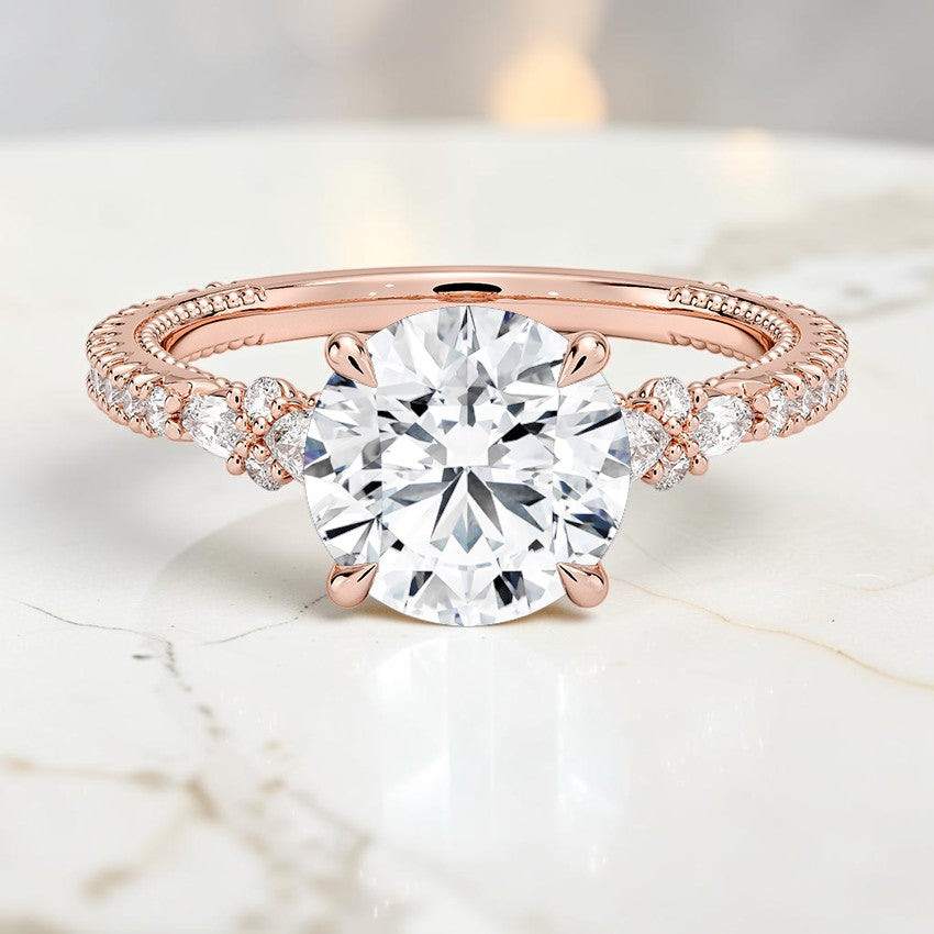 Dahlia Diamond Ring in 14K Rose Gold