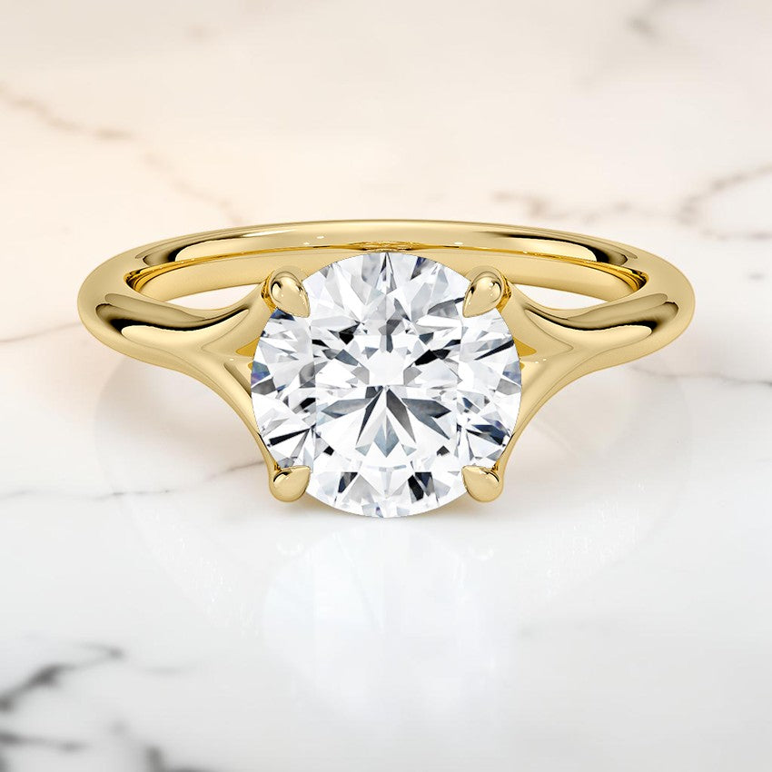 Mirage Solitaire Ring in 14K Yellow Gold