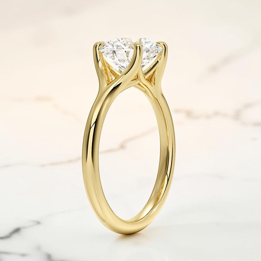 Mirage Solitaire Ring in 14K Yellow Gold