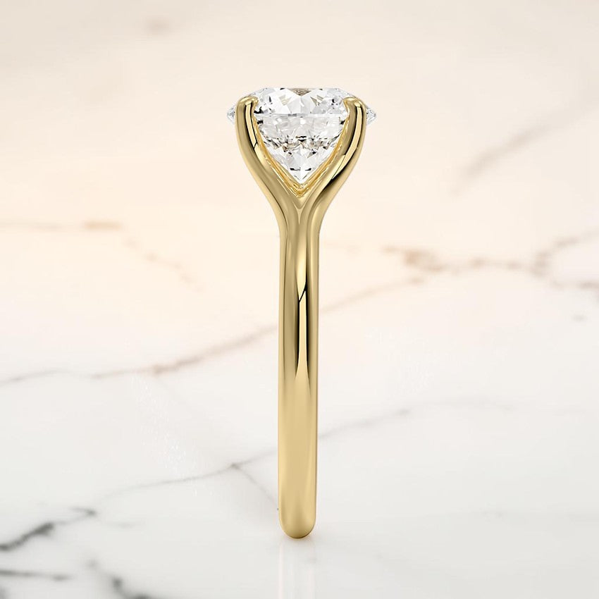 Mirage Solitaire Ring in 14K Yellow Gold