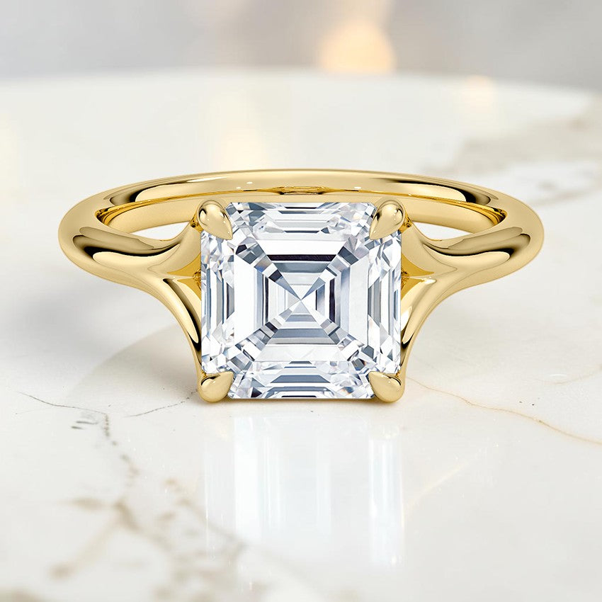 Mirage Solitaire Ring in 14K Yellow Gold